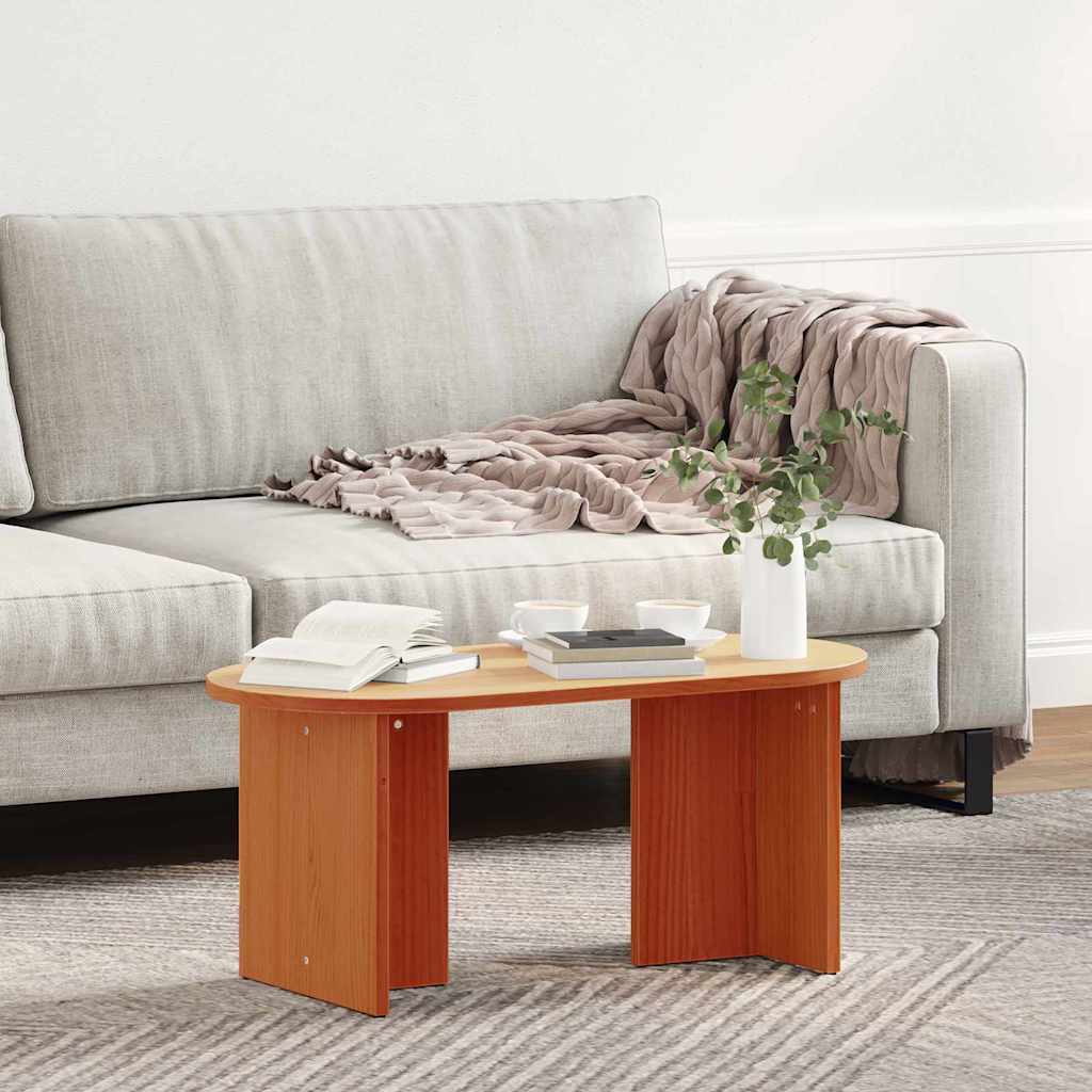 Couchtisch Wachsbraun 80 x 39,5 x 35 cm Massivholz Kiefer